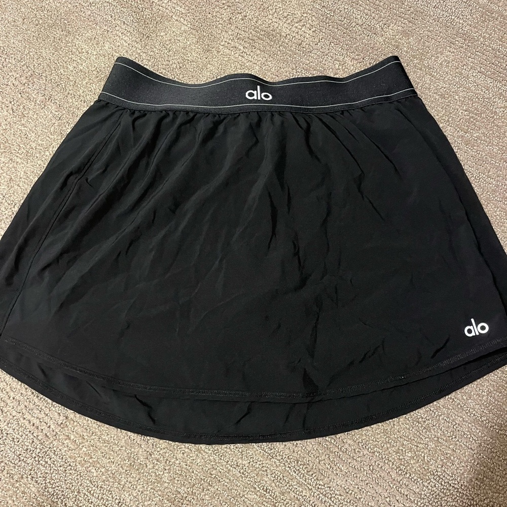ALO Yoga Black Athletic Skater Mini Skirt